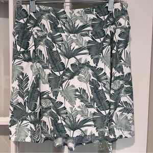 GG BLUE HANNAH SKORT  Tropical Palm Print UPF 50 Pocket Zip Pull On Sz M